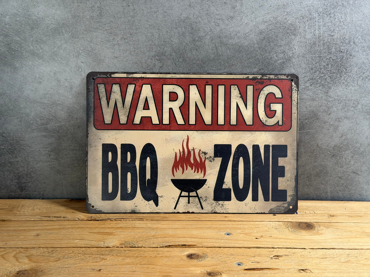 Plaque métal Warning BBQ 948