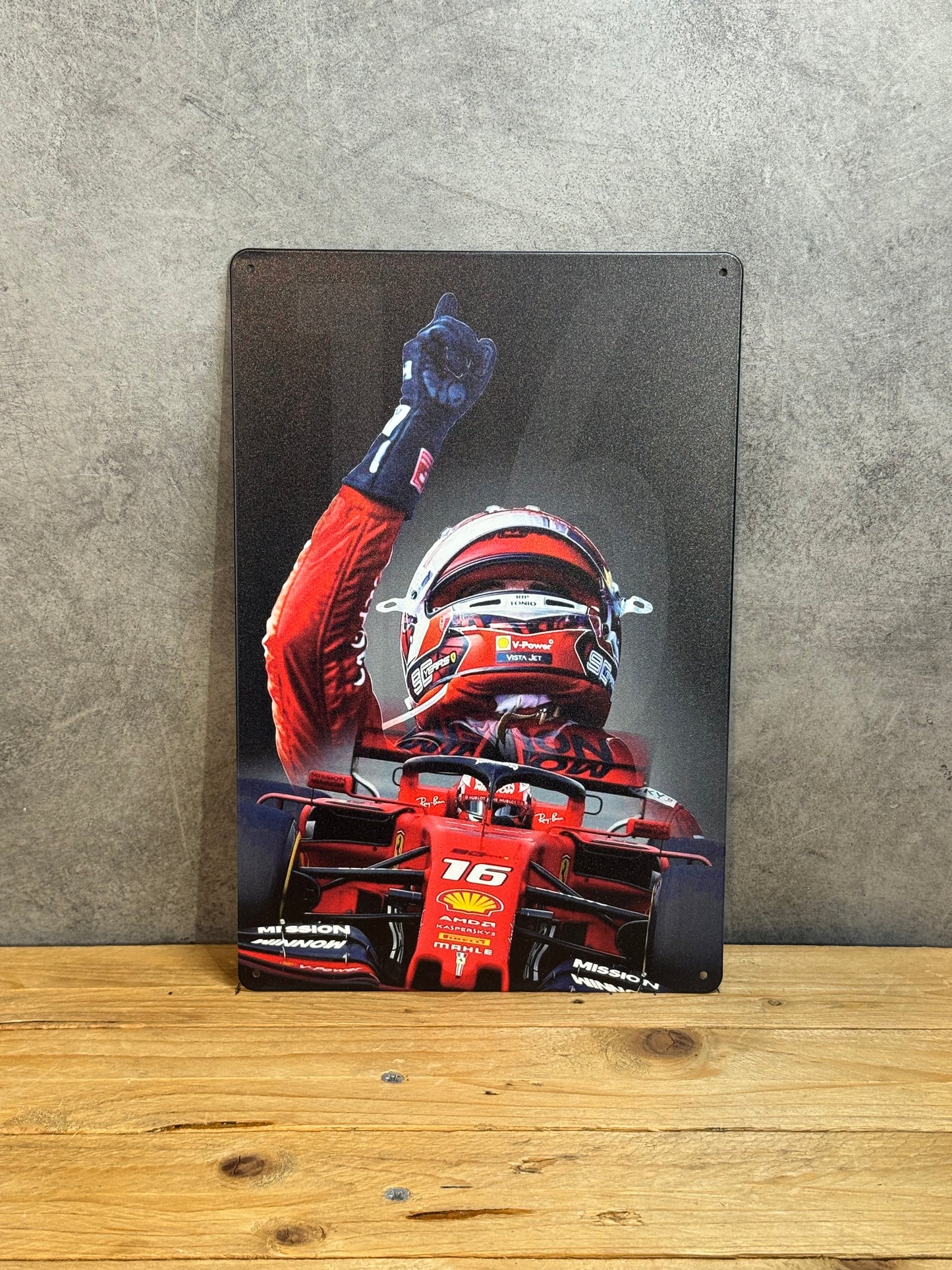 Plaque métal Ferrari Charles Leclerc 031