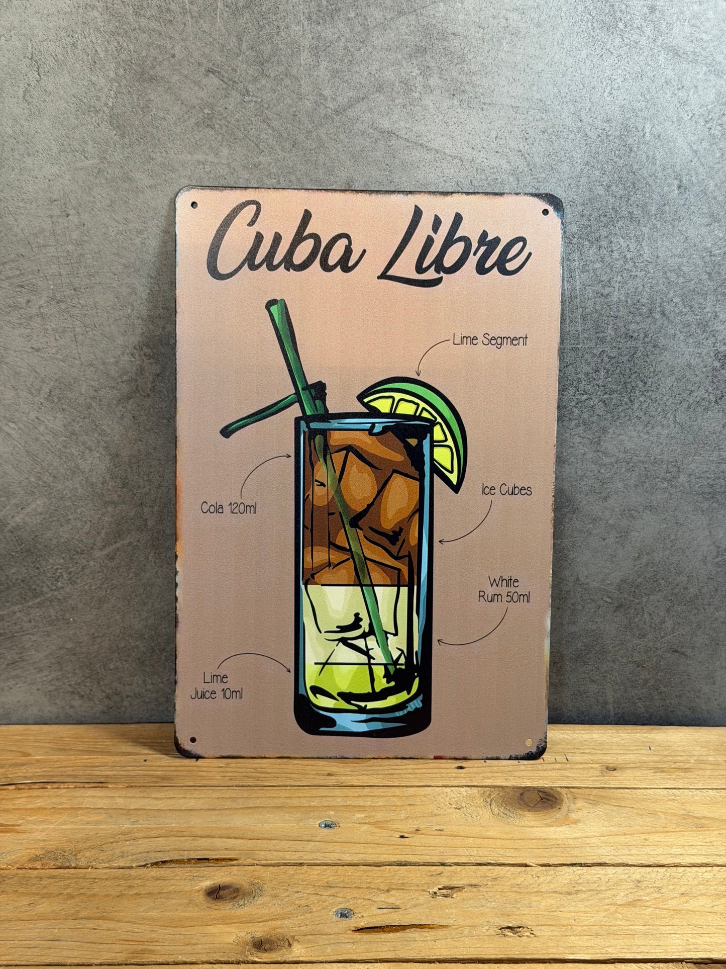 Plaque métal Cocktail Cuba Libre 769