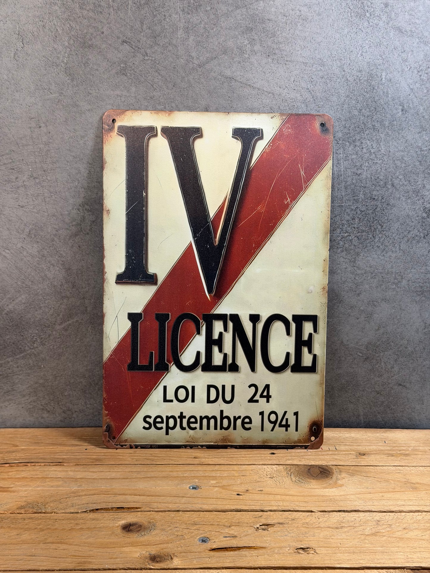 Plaque métal Licence 4 311