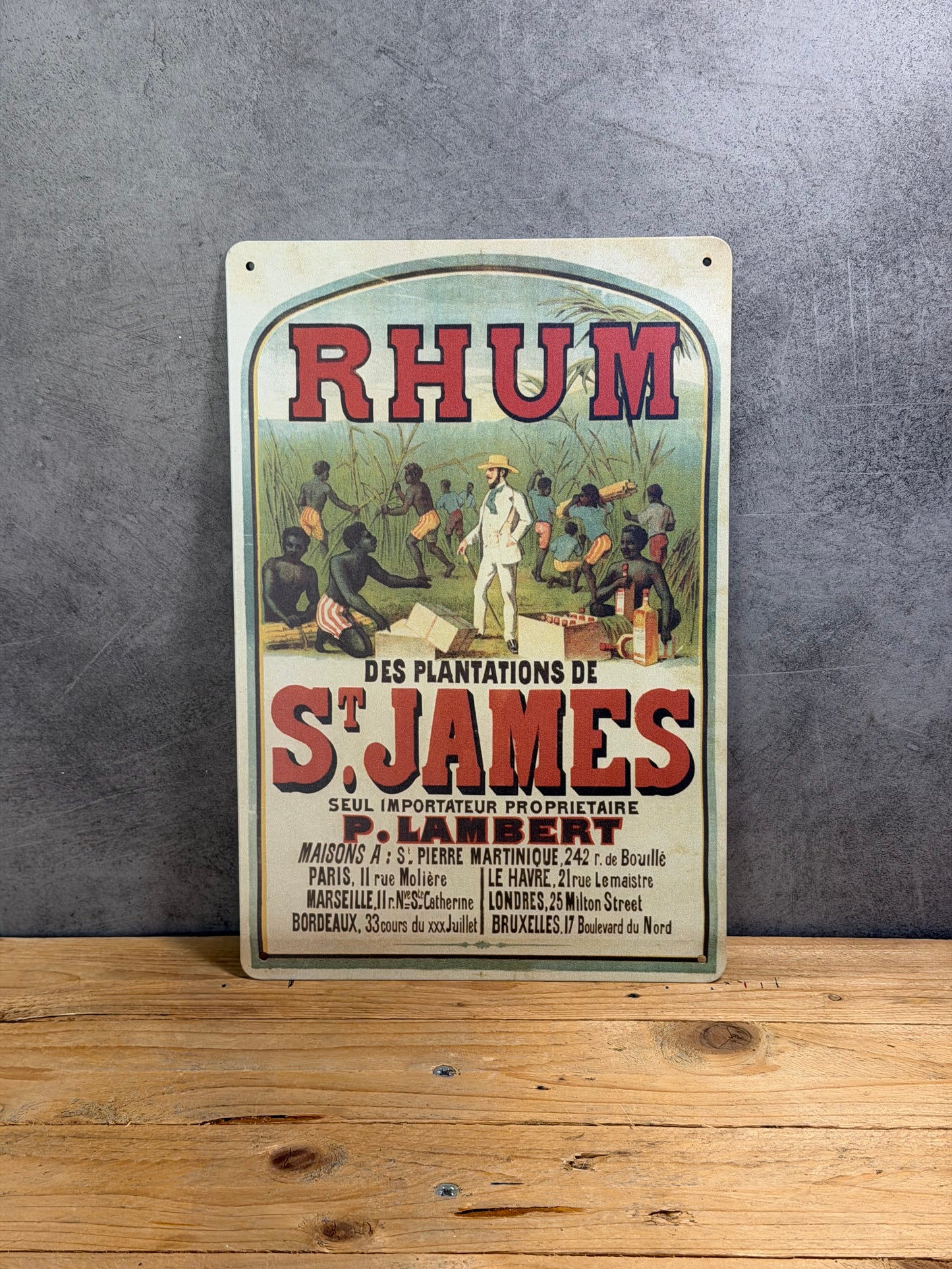 Plaque métal Rhum St James