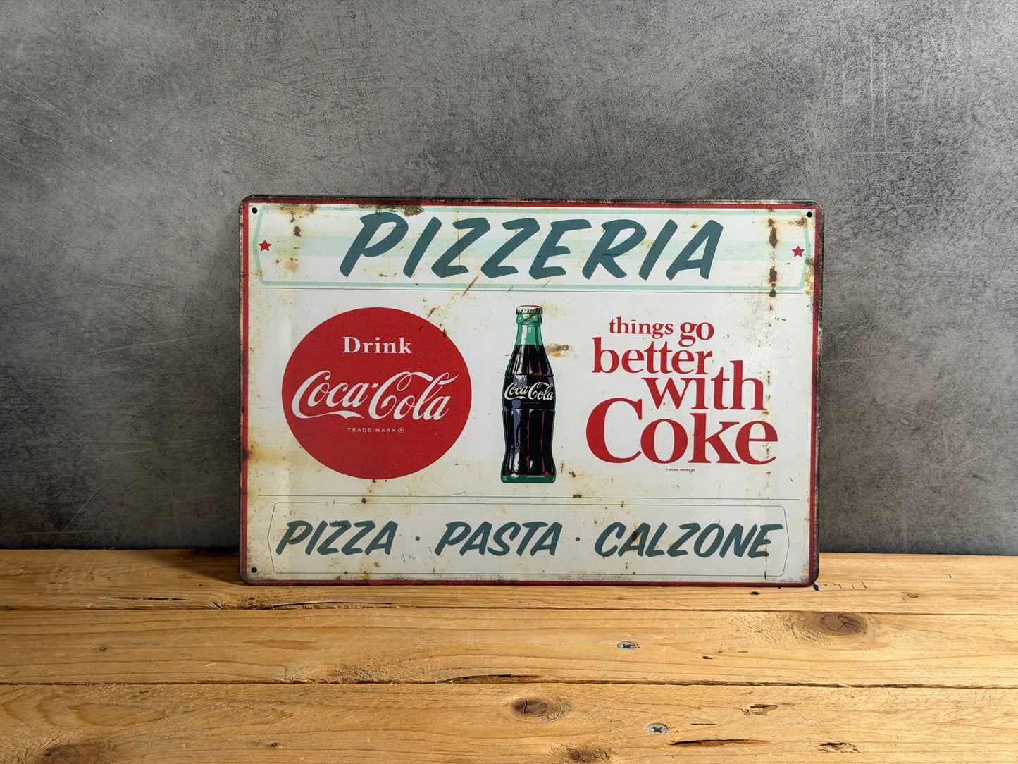 Plaque métal Coca-Cola Pizza 606