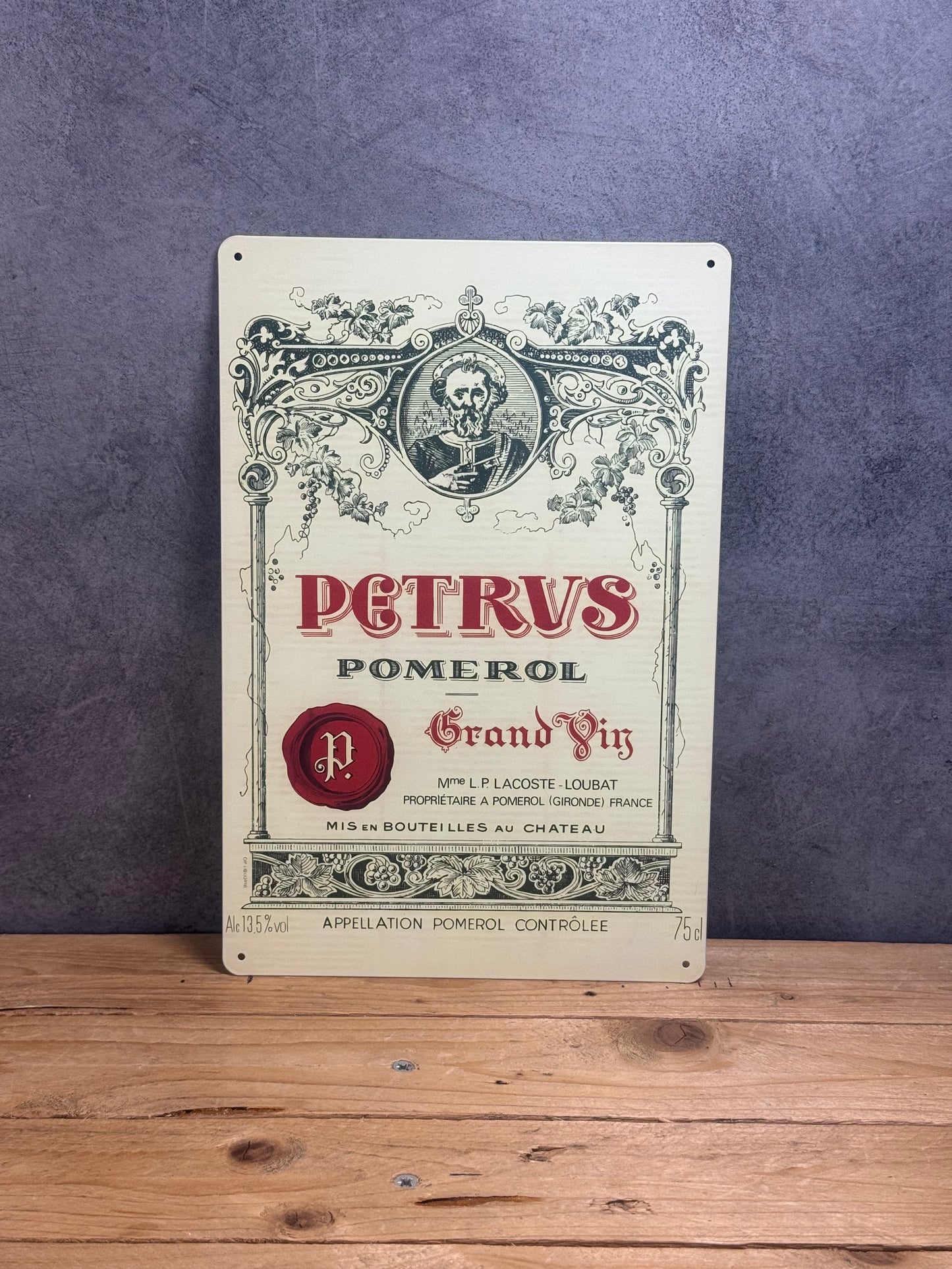 Plaque métal Petrus 058