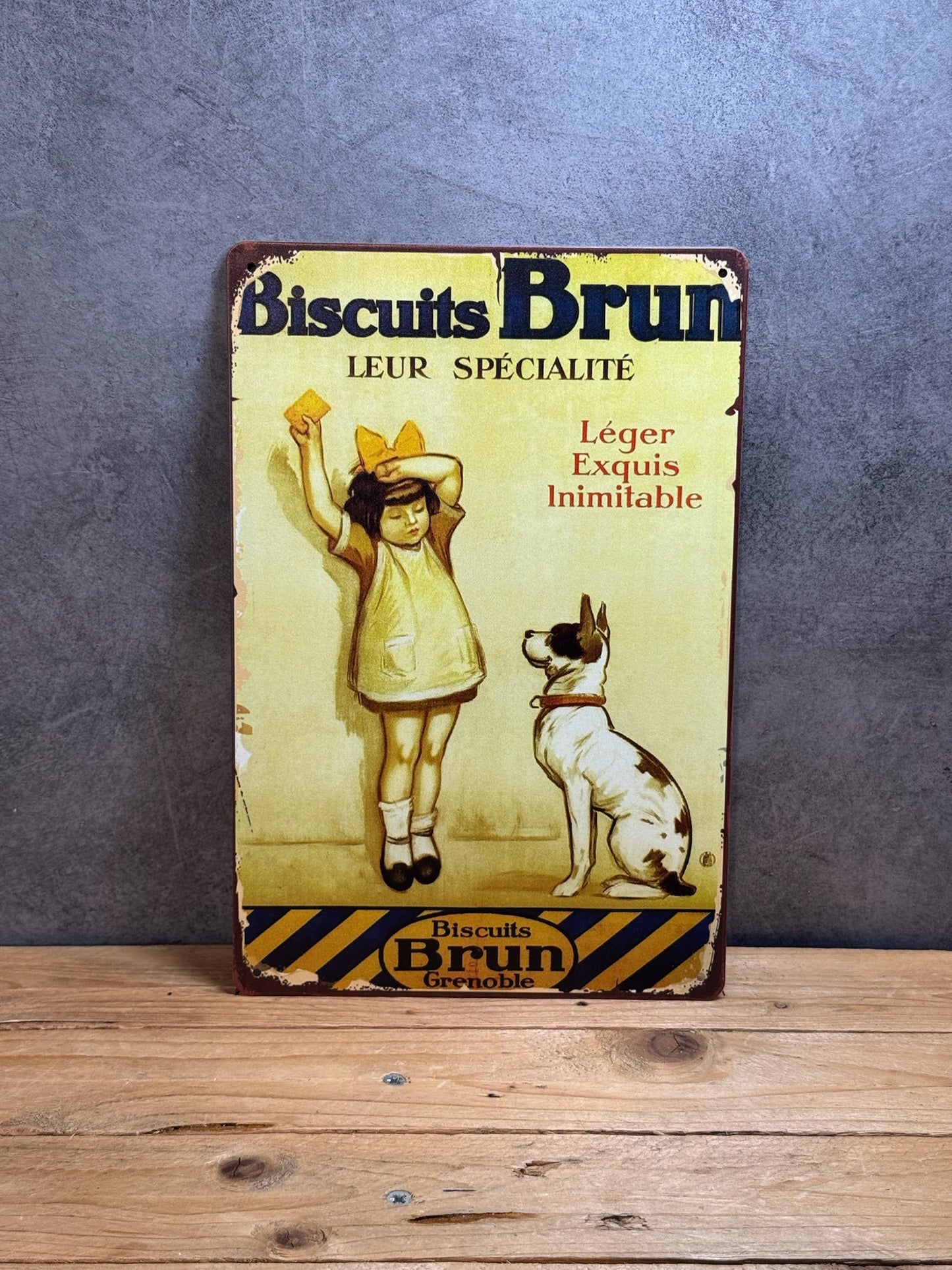 Plaque métal Biscuit Brun 115