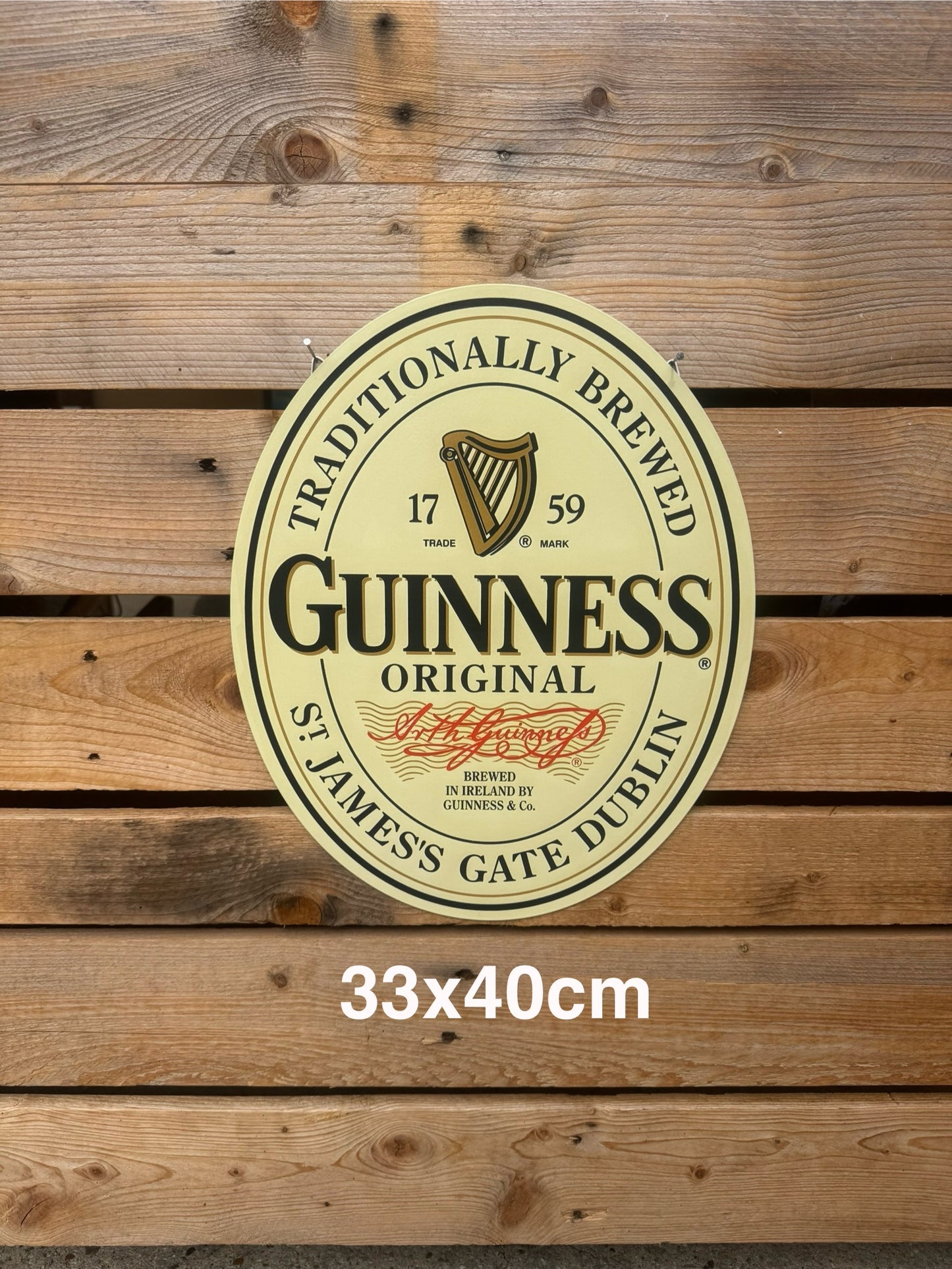 Plaque métal Logo Guinness 30x40cm