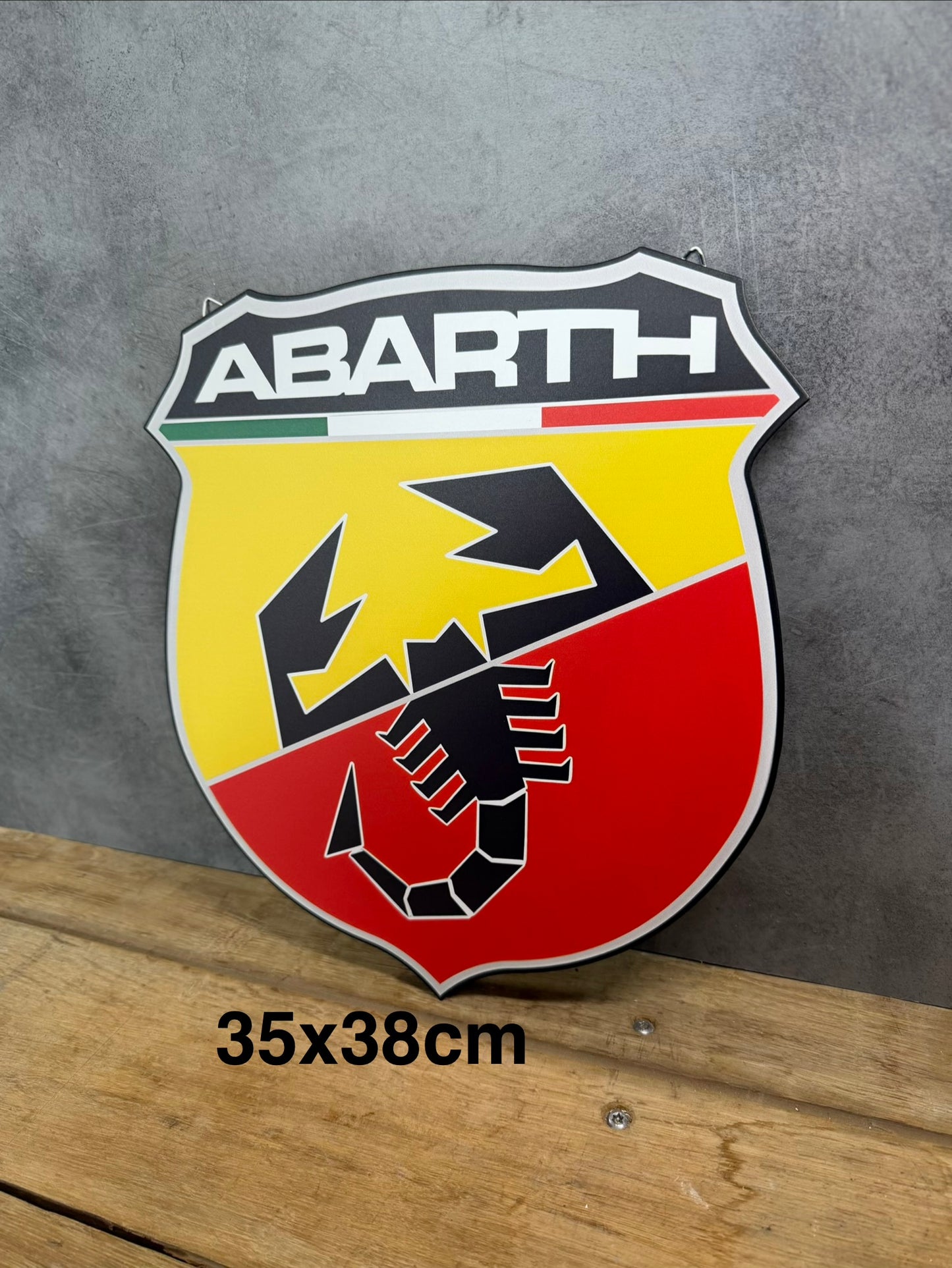 Plaque métal Logo Abarth 35x38cm