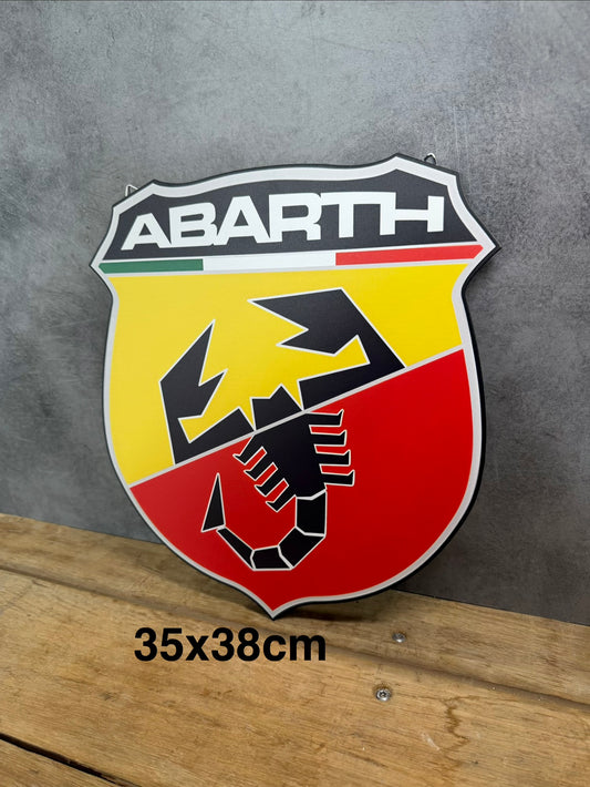 Plaque métal Logo Abarth 35x38cm