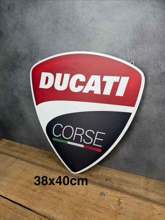 Plaque métal Logo Ducati 38x40cm
