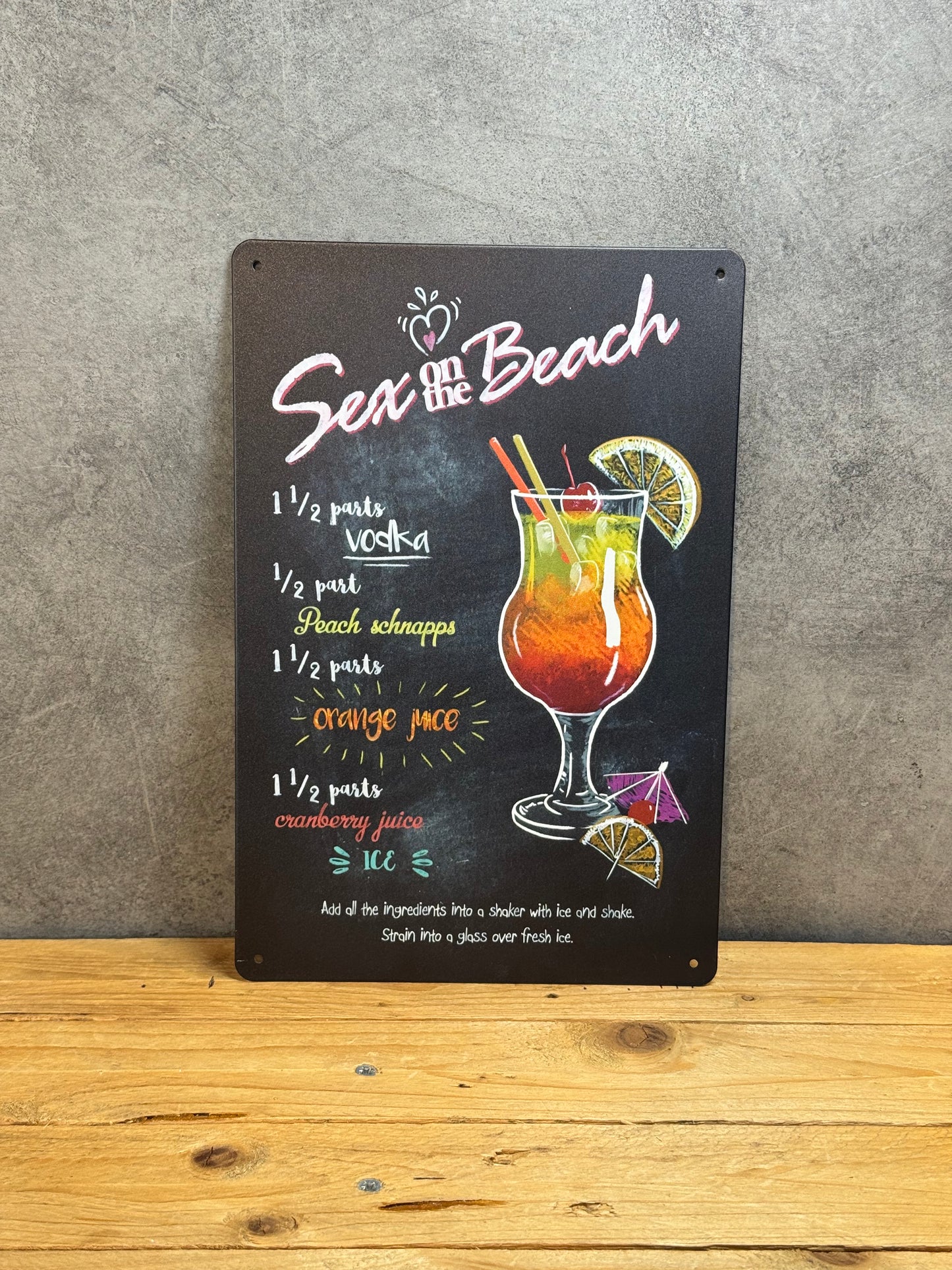 Plaque métal Cocktail Sex on the beach