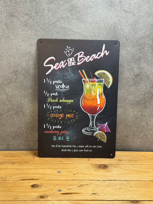 Plaque métal Cocktail Sex on the beach