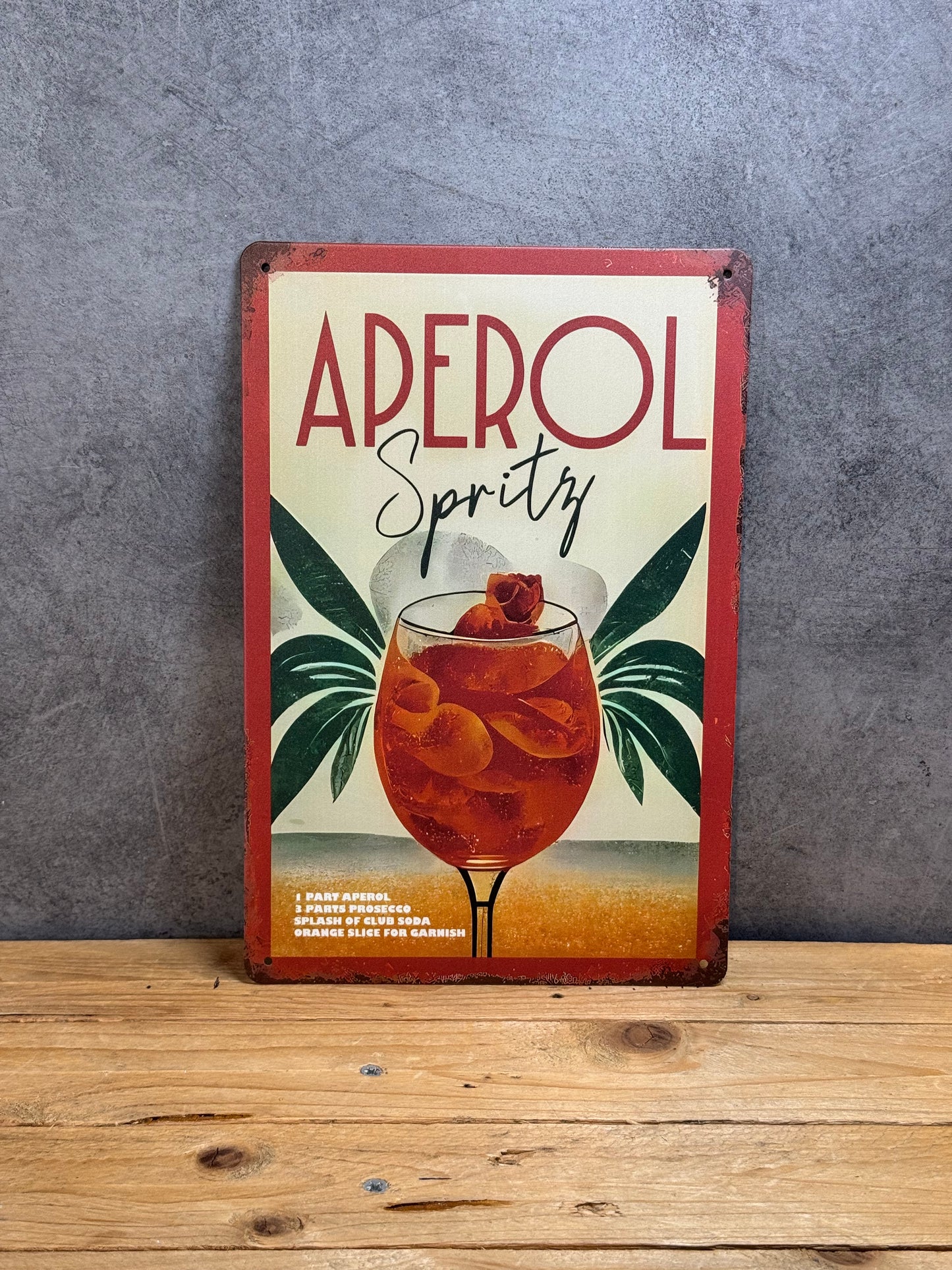 Plaque métal Cocktail Aperol Spritz 578