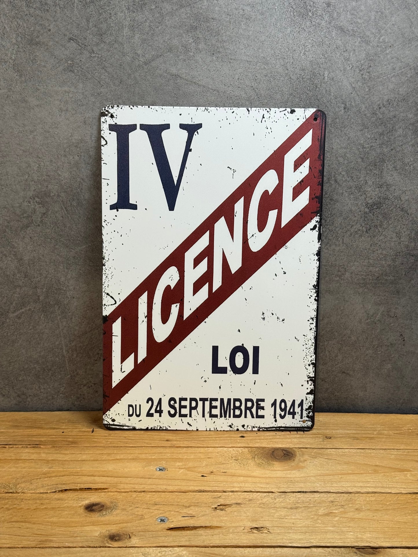 Plaque métal Licence 4 612