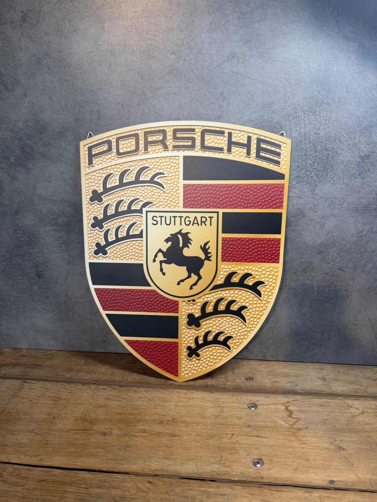 Plaque métal Logo Porsche 30x40cm