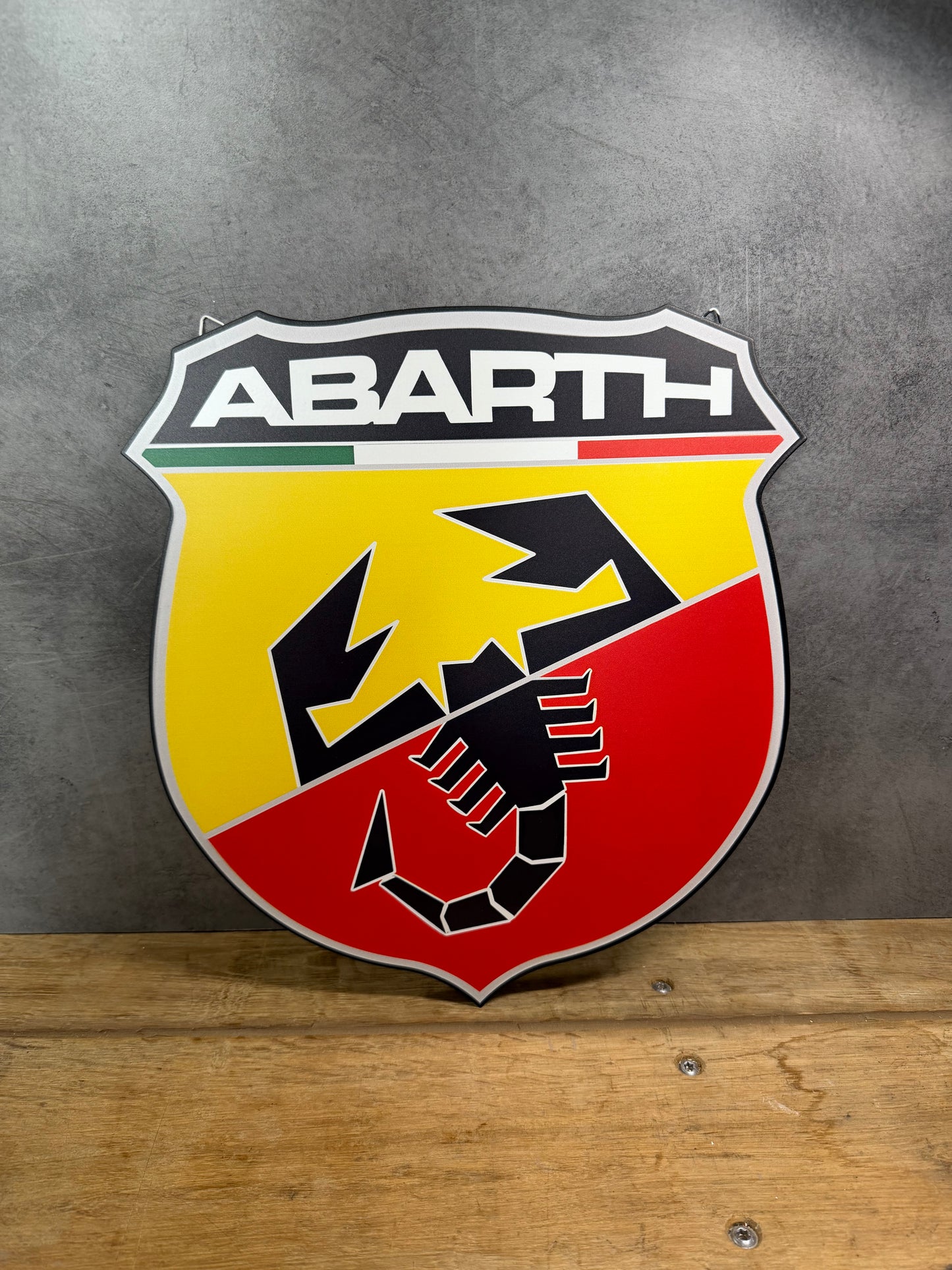 Plaque métal Logo Abarth 35x38cm