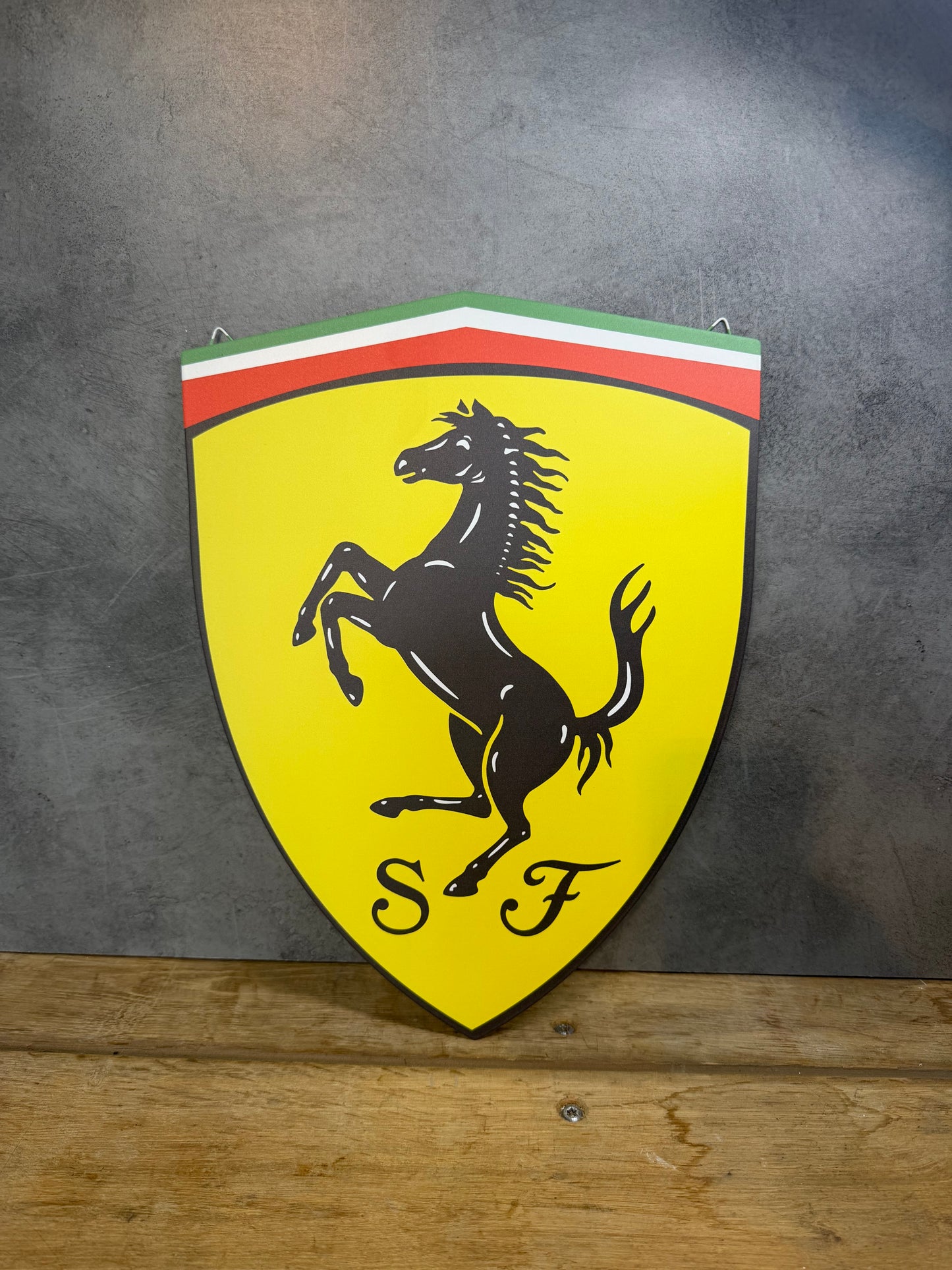 Plaque métal Logo Ferrari 30x40cm
