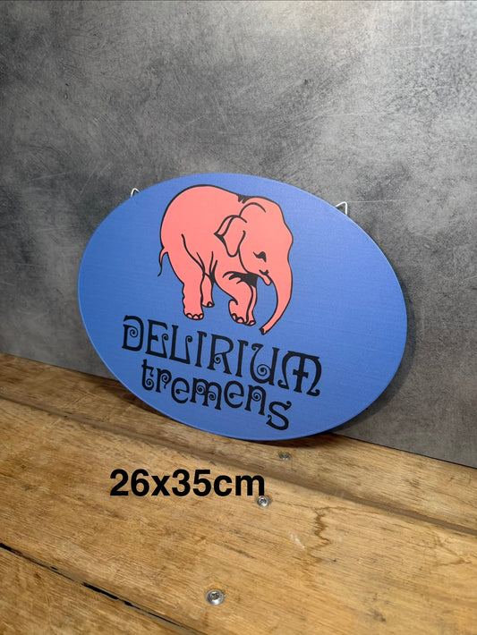 Plaque métal Logo Delirium 26x35cm