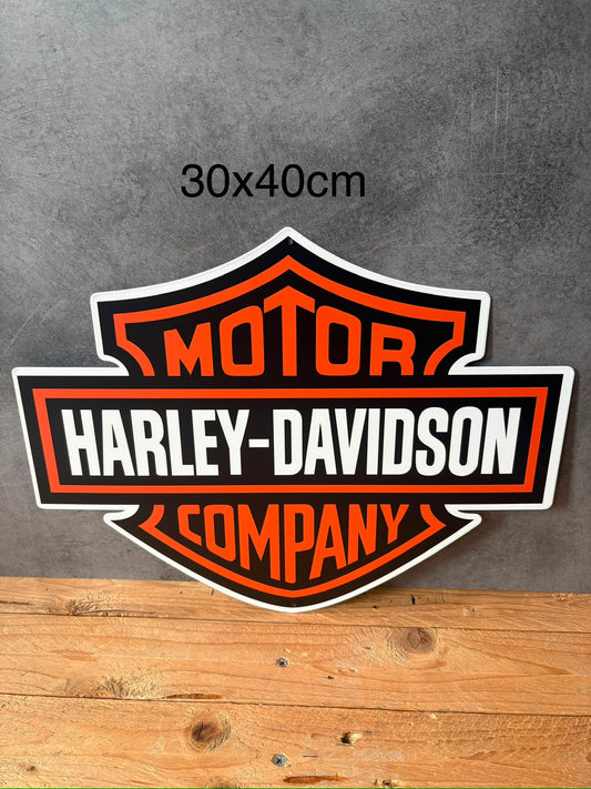 Plaque métal Logo Harley Davidson 30x40cm