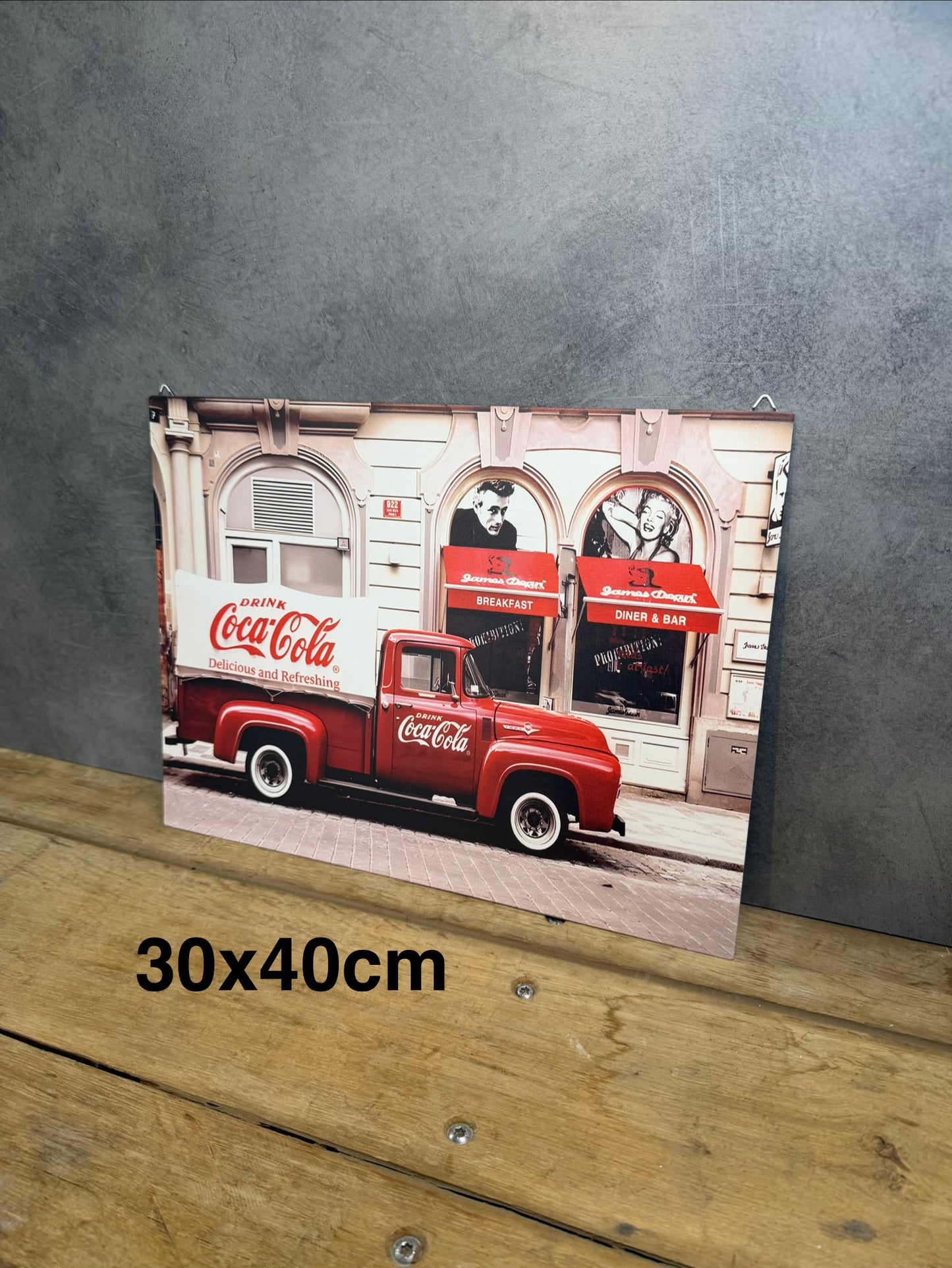 Plaque métal Logo Coca-Cola 30x40cm