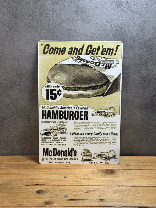 Plaque métal Mc Donald’s 243