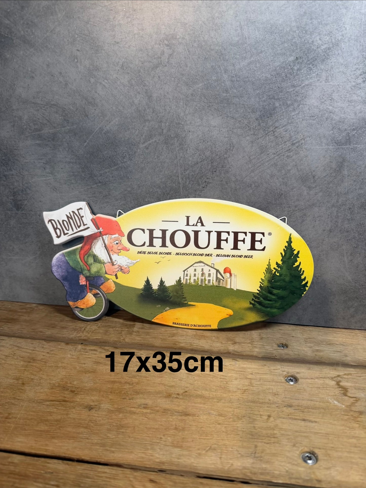 Plaque métal Logo Chouffe 17x35cm