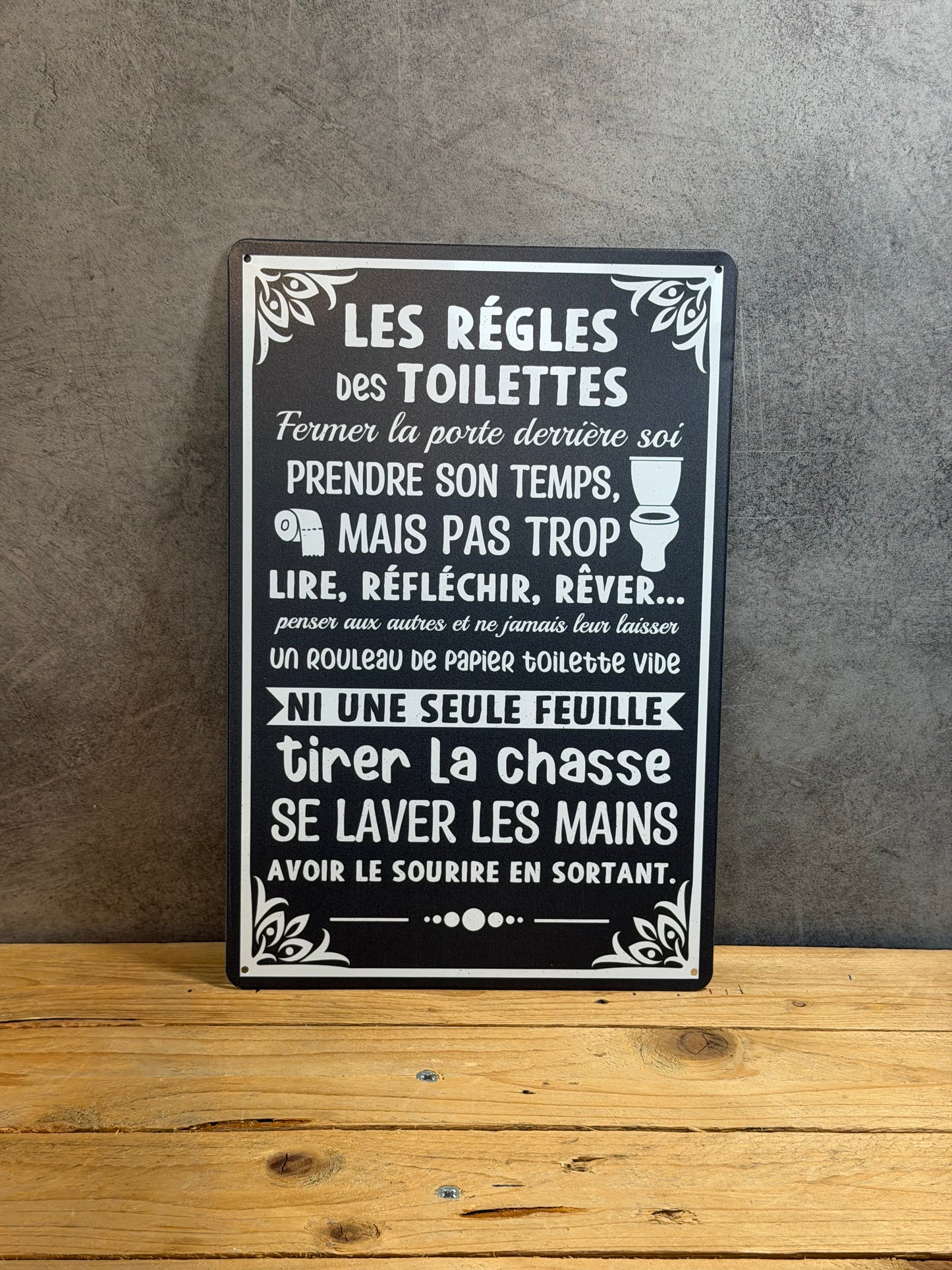 Plaque métal Règles Toilettes 562