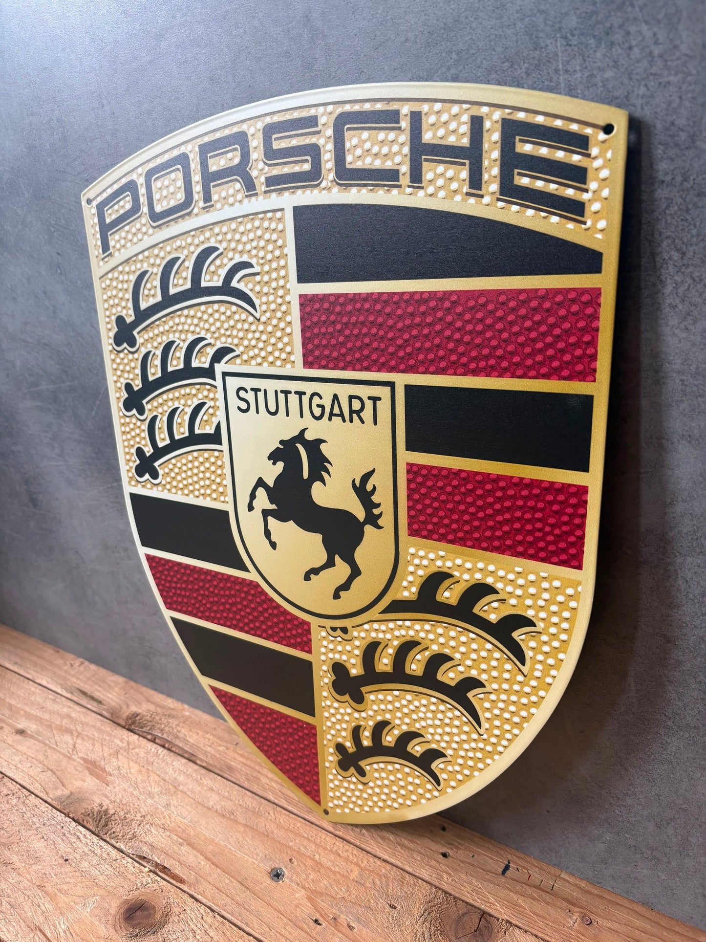 Plaque métal Logo Porsche 30x40cm