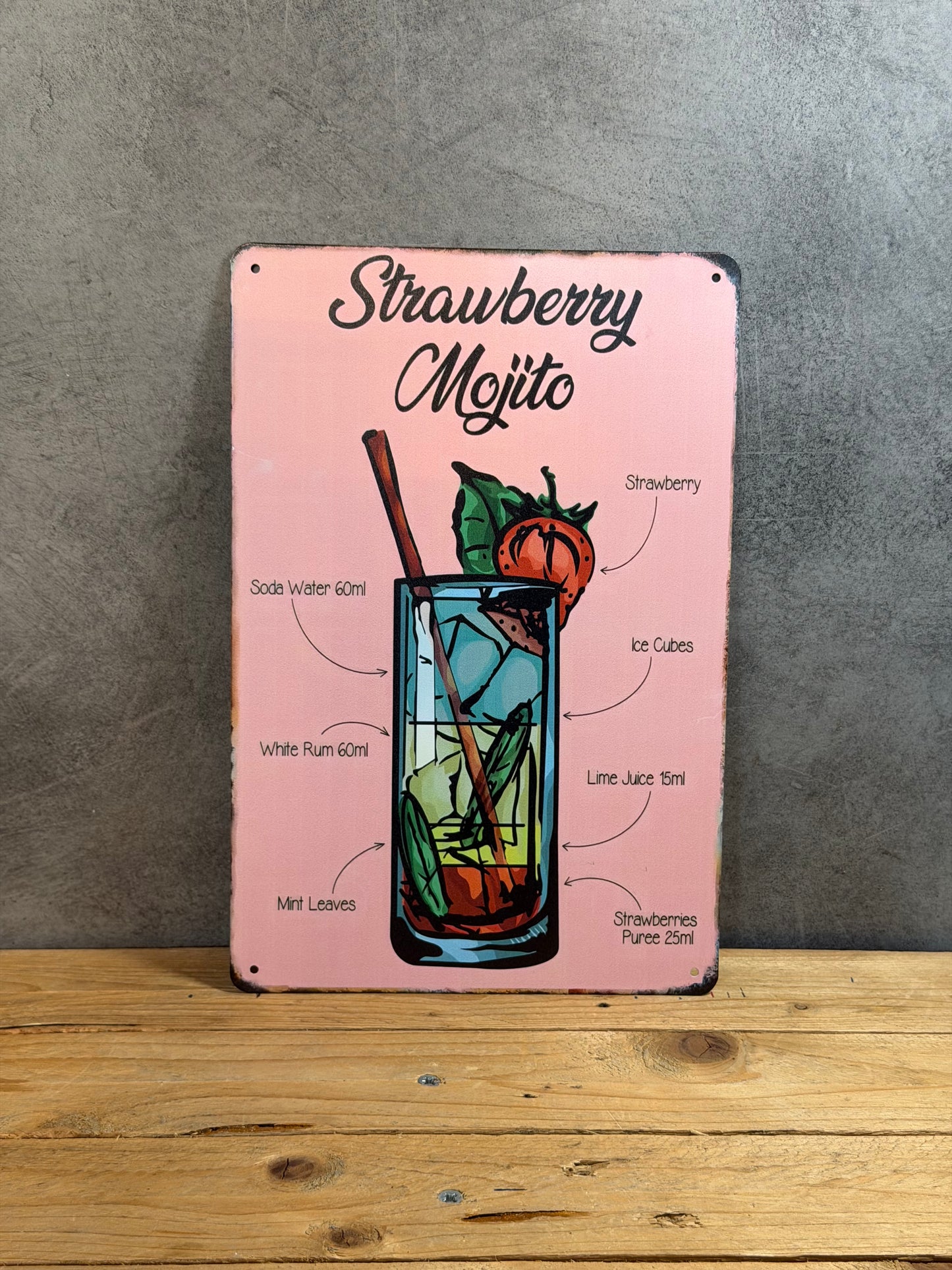 Plaque métal Cocktail Mojito 767