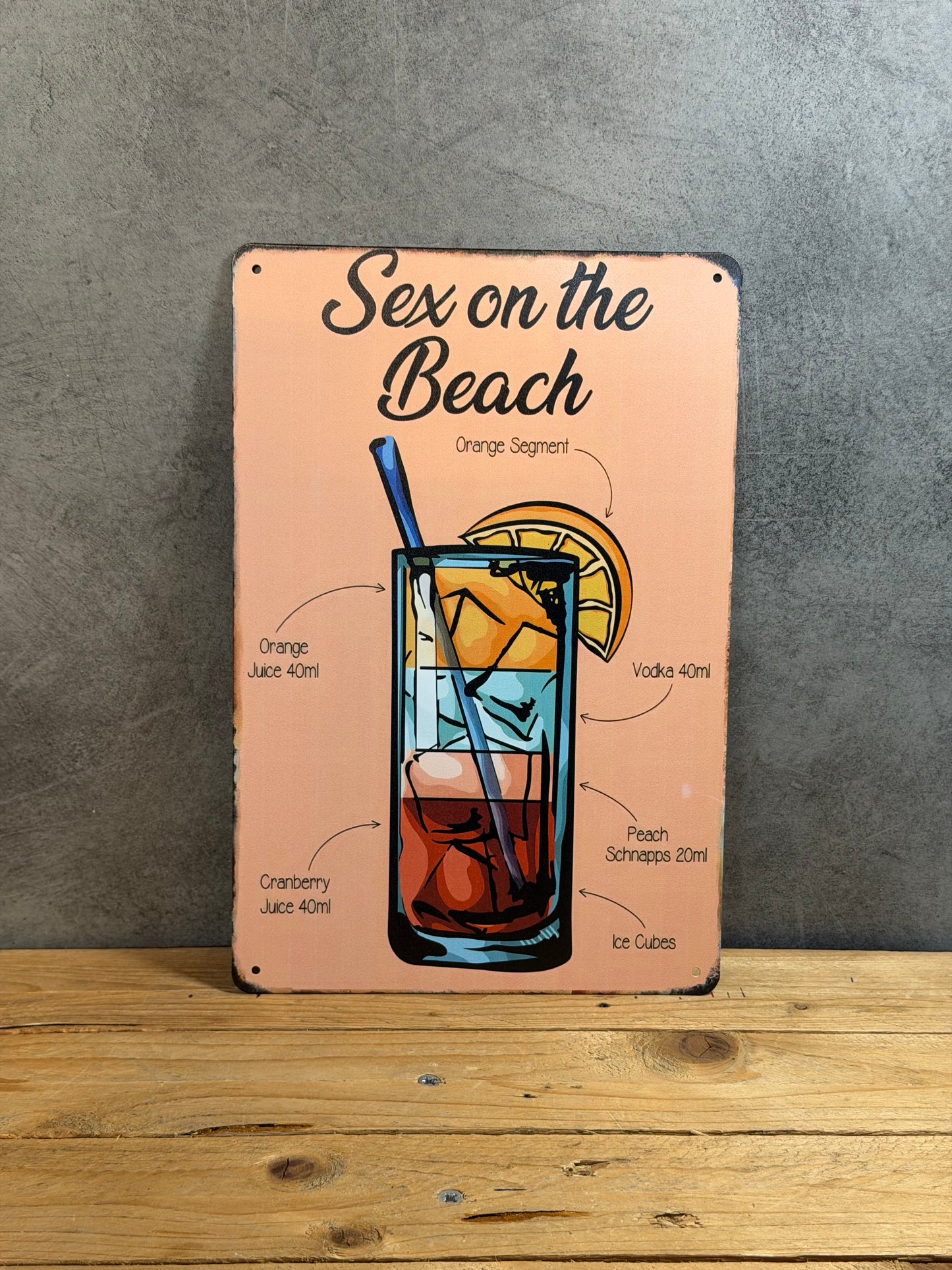 Plaque métal Cocktail Sex on the Beach 775