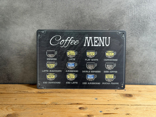 Plaque métal Coffe Menu 396