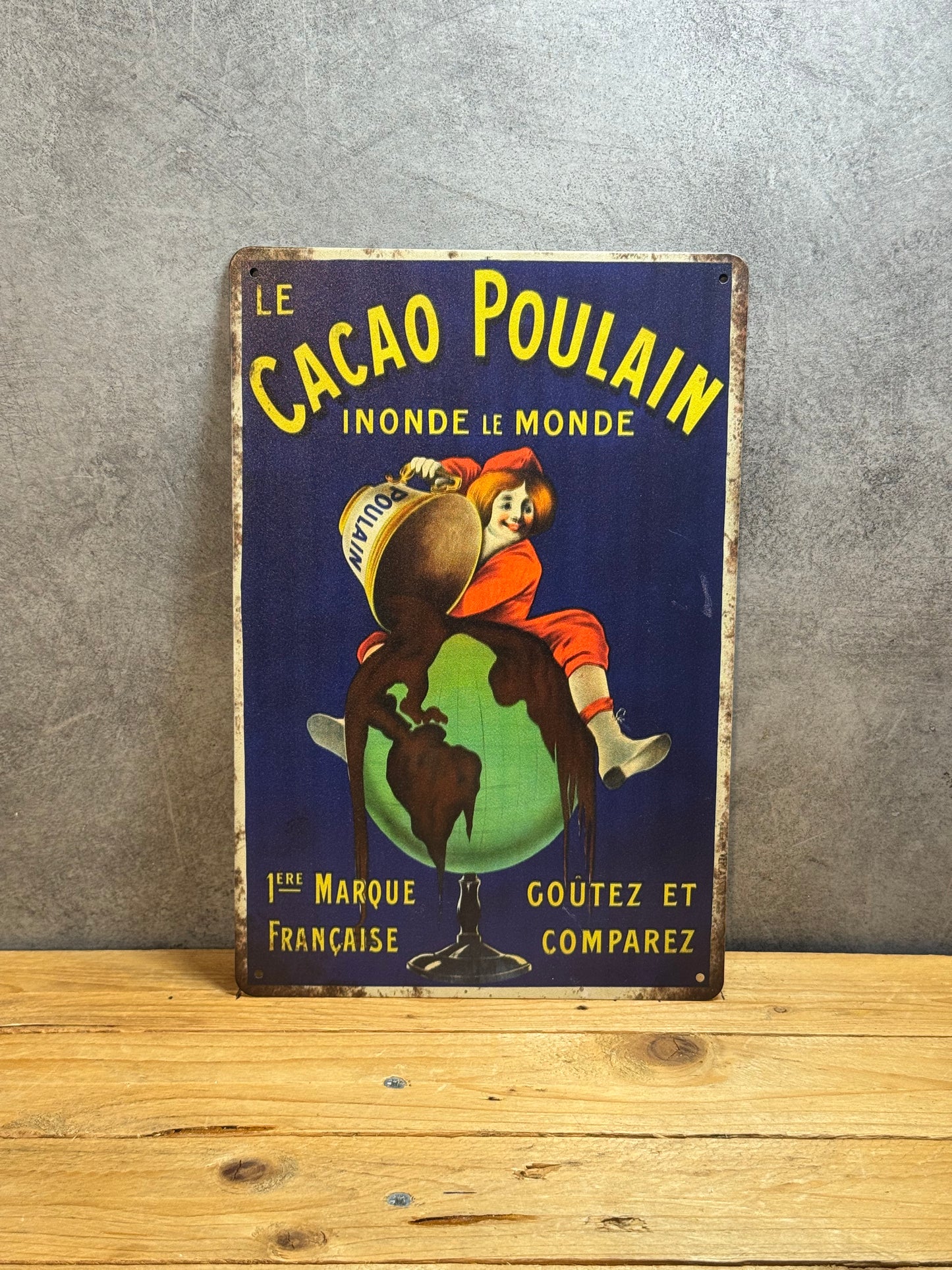 Plaque métal Cacao Poulain 187