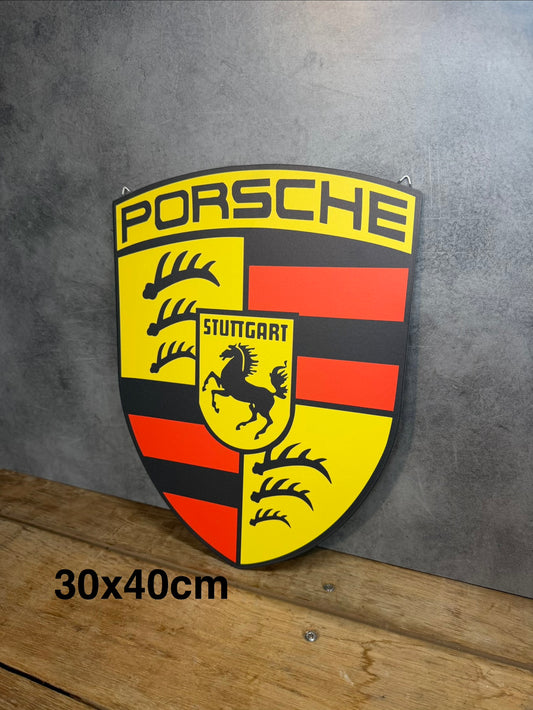 Plaque métal Logo Porsche 30x40cm