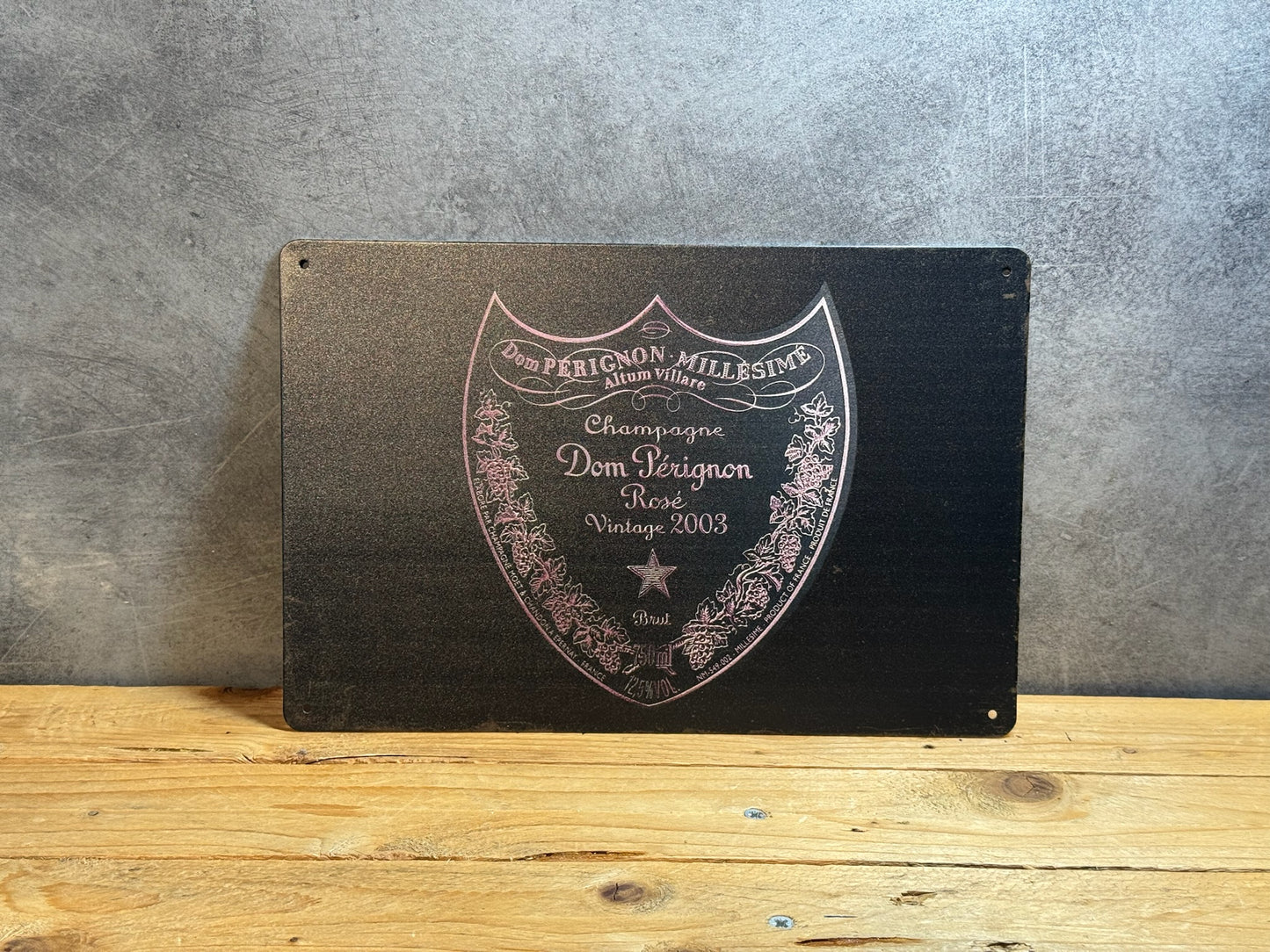 Plaque métal Dom Perignon 980