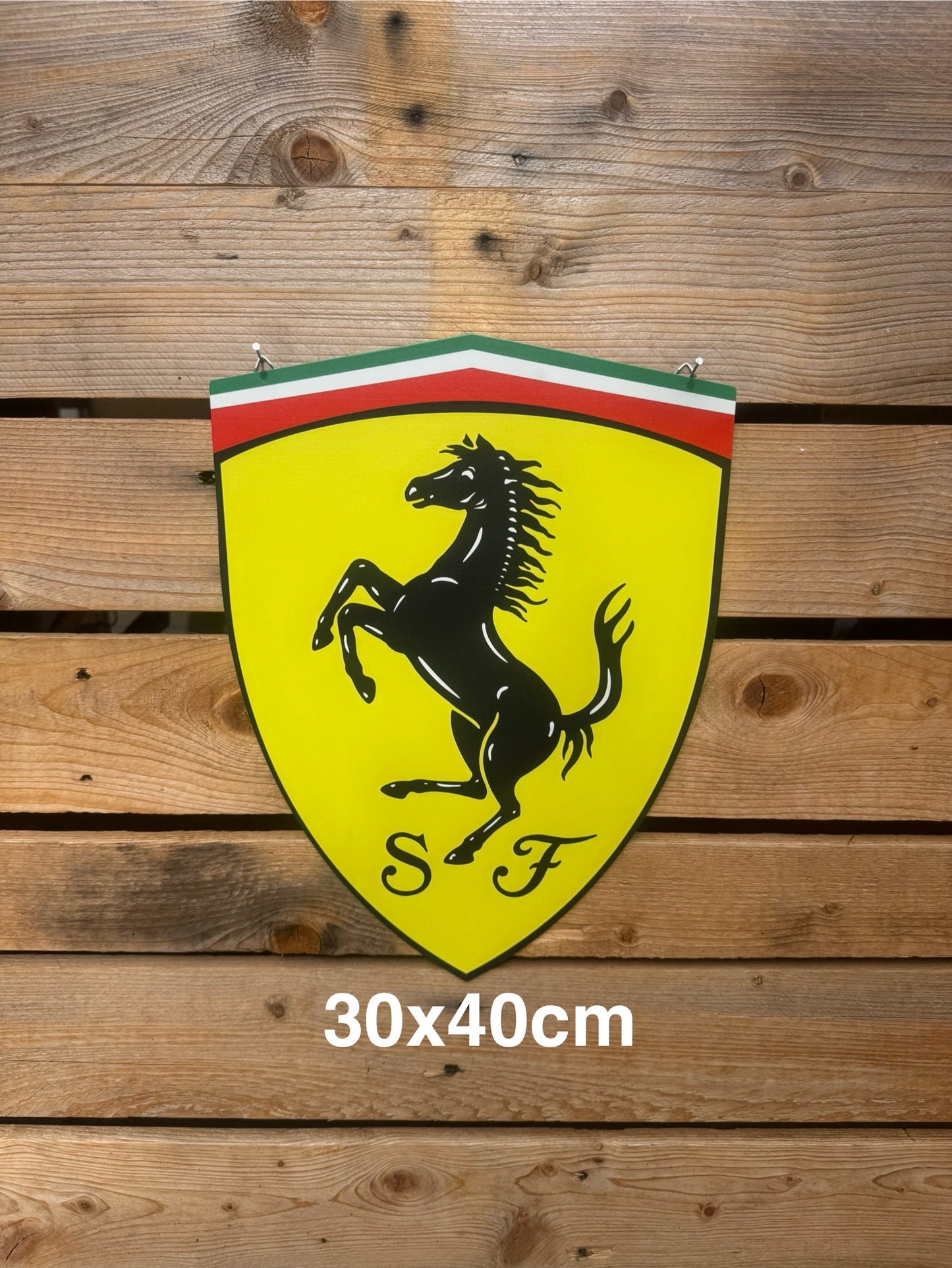 Plaque métal Logo Ferrari 30x40cm
